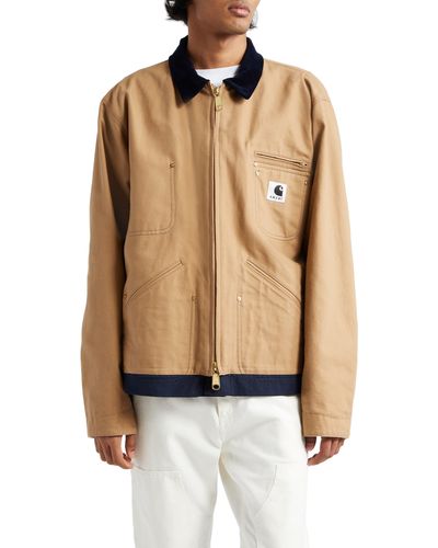 Sacai Carhartt Wip Reversible Cotton Canvas Jacket - Natural