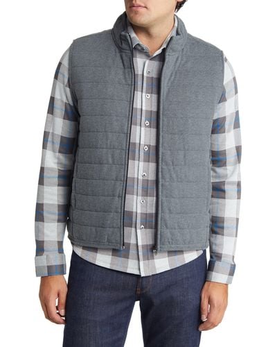 Stone Rose Tech Jersey Puffer Vest - Gray