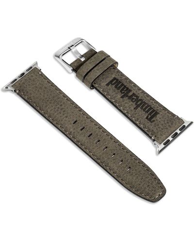 Timberland Barnesbrook Water Repellent Leather 22mm Smartwatch Watchband - Metallic