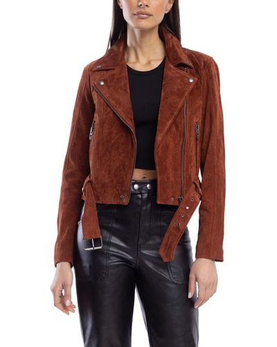 Blank NYC Suede Moto Jacket - Red