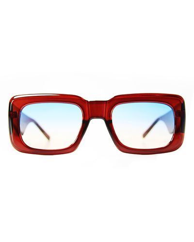 Wisdom Frame 1 52mm Square Sunglasses - Red