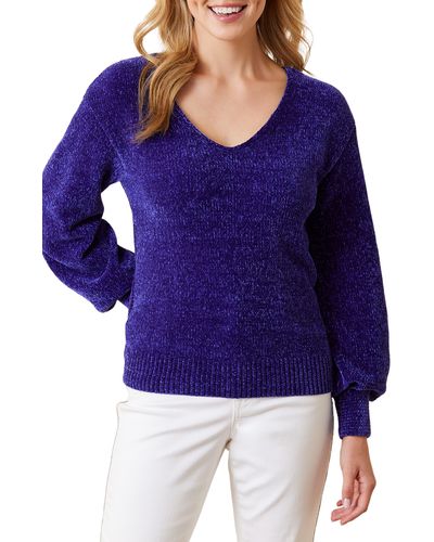 Tommy Bahama Island Luna Chenille Sweater - Purple