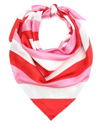 Kate Spade Oversize Heart Square Silk Scarf - Pink