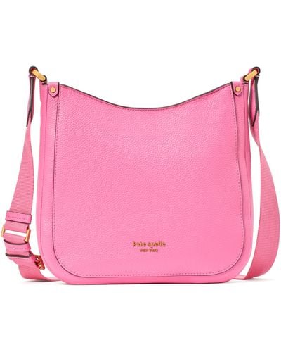 Kate Spade Medium Roulette Pebble Leather Crossbody Bag - Pink