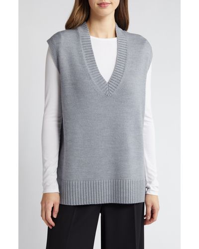 Nordstrom Oversize Sweater Vest - Gray