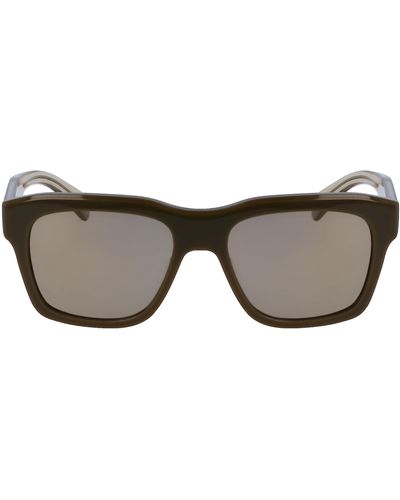 Ferragamo 56mm Polarized Rectangular Sunglasses - Green