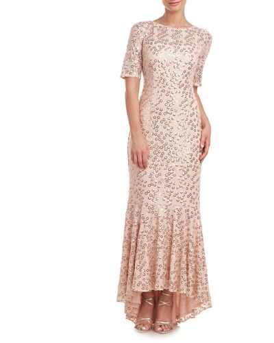 JS Collections Elliot Sequin Mermaid Gown - Pink