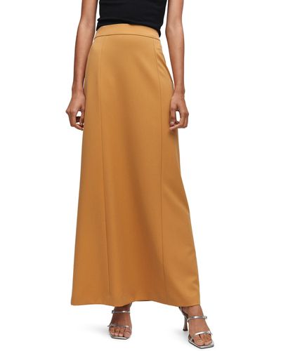 Mango Flowy Maxi Skirt - Brown