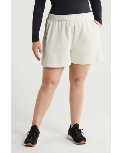 Zella Swoop Terry Shorts - White