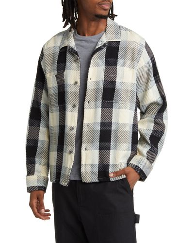 Obey Bruce Plaid Button-up Overshirt - Black