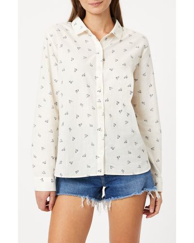 Mavi Floral Cotton Button-up Shirt - White