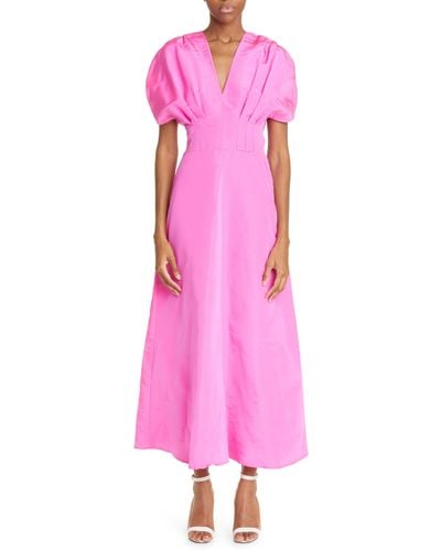 Lela Rose Silk Faille Dress - Pink