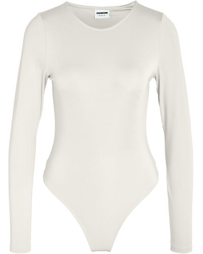 Noisy May Teresa Long Sleeve Bodysuit - White