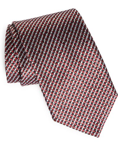Zegna Paglie Stripe Jacquard Silk Tie - Red