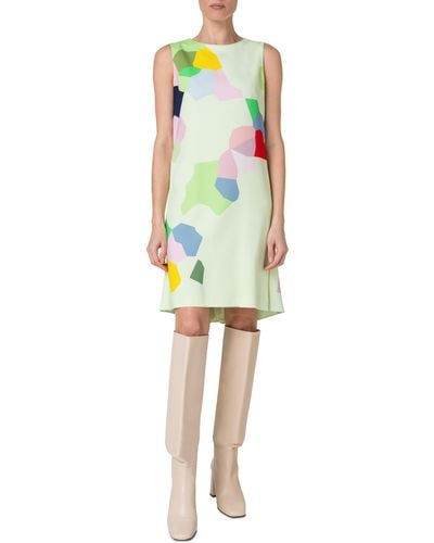 Akris Punto Kaleidoscope Print Stretch Crepe Dress - Multicolor
