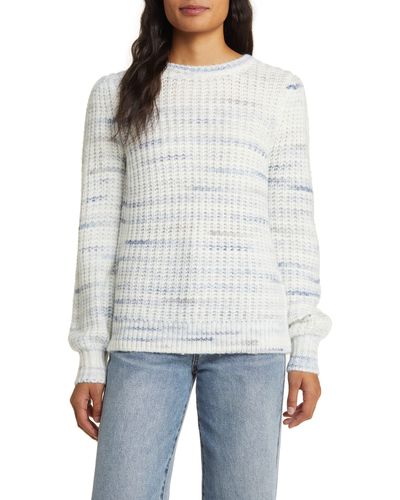 Caslon Caslon(r) Space Dye Crewneck Sweater - White