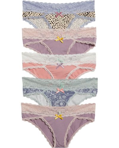 Honeydew Intimates Honeydew Ahna 5-pack Lace Hipster Panties - Pink
