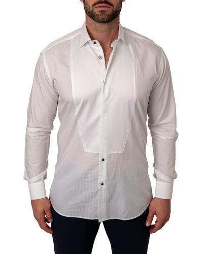 Maceoo Fibonacci Dots Contemporary Fit Button-up Shirt - Gray