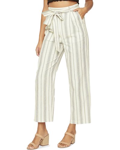 Lost + Wander Lost + Wander Terrace On Rialto Belted Stripe Cotton Pants - Natural