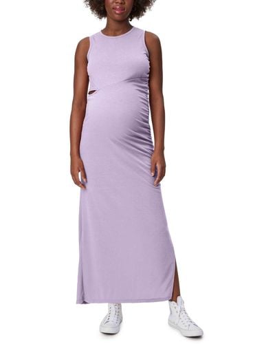 Stowaway Collection Cutout Maternity Maxi Dress - Purple