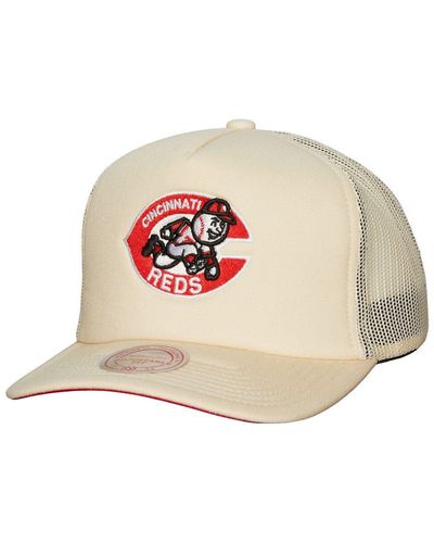 Mitchell & Ness Cincinnati Reds Cooperstown Collection Evergreen Adjustable Trucker Hat At Nordstrom - Natural