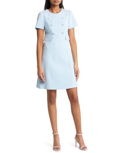 Eliza J Short Sleeve A-line Dress - Blue