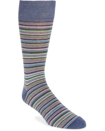 Nordstrom Multistripe Dress Socks - Blue