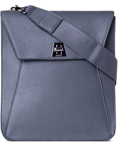 Akris Medium Anouk Leather Messenger Bag - Blue