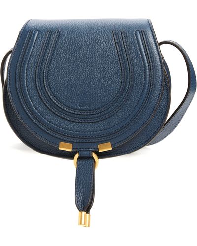 Chloé Small Marcie Leather Crossbody Bag - Blue