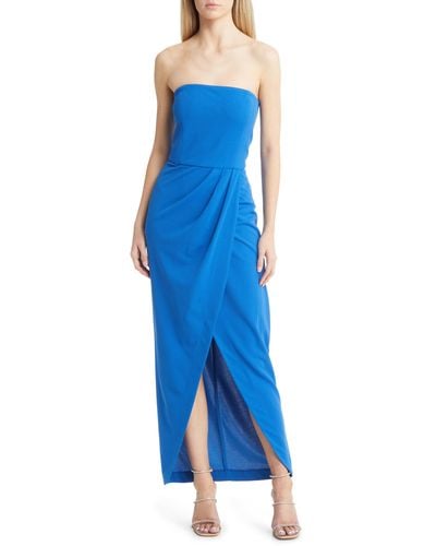 Wayf The Angelique Strapless Tulip Gown - Blue