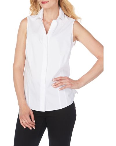 Foxcroft Taylor Sleeveless Non - Iron Stretch Shirt - White