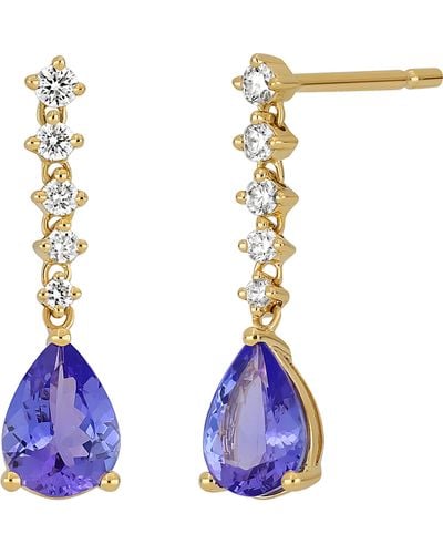 Bony Levy Iris Diamond & Tanzanite Drop Earrings - Blue