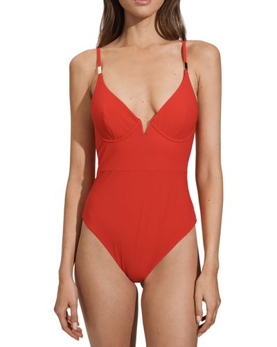 Reiss Amber Back Cutout One-piece Swimsuit - Red