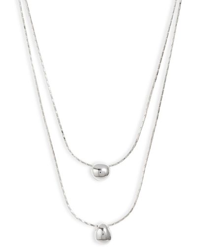 Nordstrom Demi Fine Double Droplet Layered Necklace - White