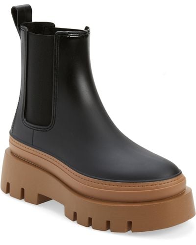Jeffrey Campbell Rain-storm Platform Chelsea Boot - Black
