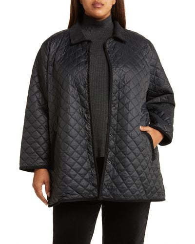 Eileen Fisher Recycled Nylon Quilted Coat - Black