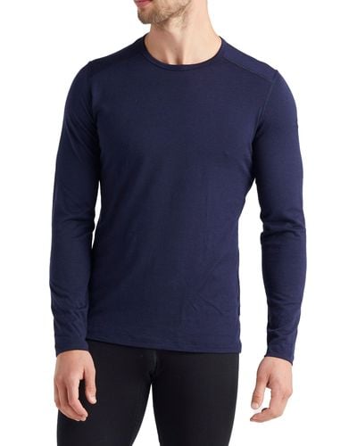 Icebreaker Oasis Long Sleeve Wool Base Layer T-shirt - Blue