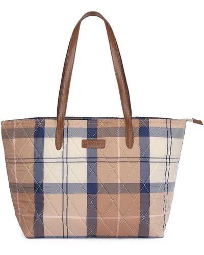 Barbour Wetherman Quilted Tartan Tote - Multicolor