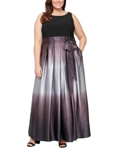 Sl Fashions Ombrè Satin Gown - Purple