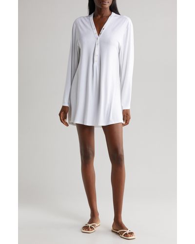 Robin Piccone Amy Long Sleeve Cover-up Tunic - White