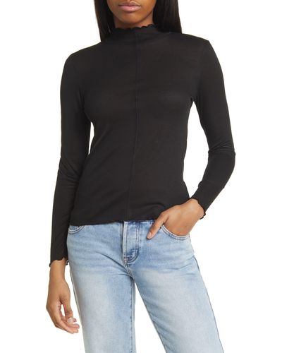 All In Favor Semisheer Mesh Top In At Nordstrom, Size Small - Black