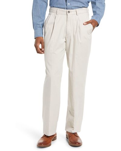 Berle Charleston Khakis Pleated Chino Pants - White