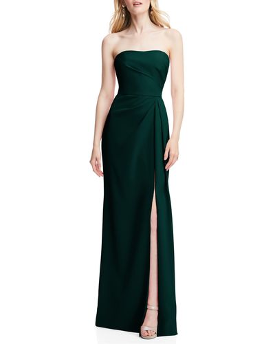 After Six Strapless Crepe Trumpet Gown - Green