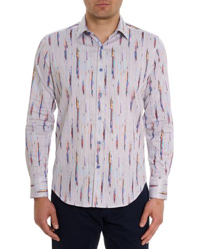 Robert Graham Shipping Lines Stripe Stretch Cotton Button-up Shirt - Multicolor