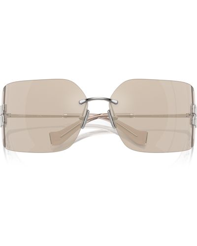 Miu Miu 80mm Oversize Irregular Sunglasses - Natural