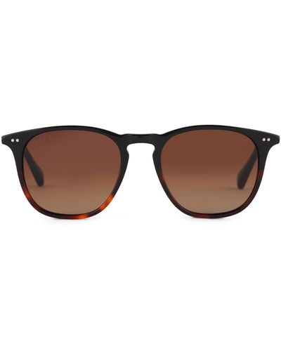 DIFF Maxwell 51mm Gradient Polarized Round Sunglasses - Brown