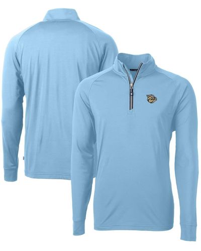 Cutter & Buck Lehigh Valley Ironpigs Adapt Eco Knit Stretch Recycled Quarter-zip Pullover At Nordstrom - Blue