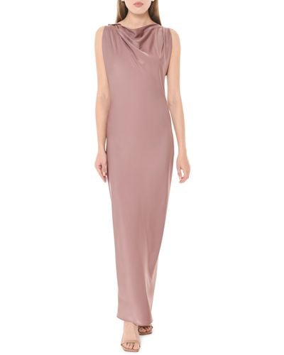 Wayf Cowl Neck Maxi Dress - Pink