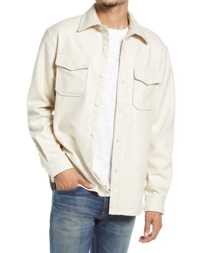 Schott Nyc Cpo Wool Blend Work Shirt - White