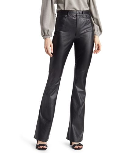 Veronica Beard Beverly Coated High Waist Skinny Flare Jeans - Black